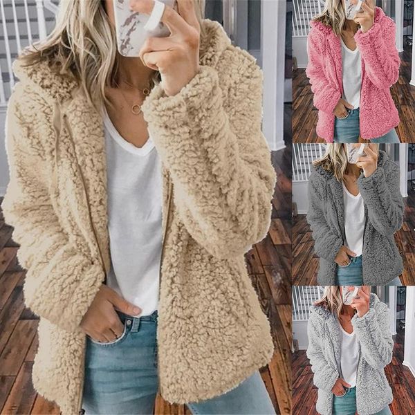 fur winter solid color lamb wool warm women cardigan vintage elegant office lady coat loose casual long sleeved jacket zipper, Black
fur winter solid color lamb wool warm women cardigan vintage elegant office lady coat loose casual long sleeved jacket zipper, Black