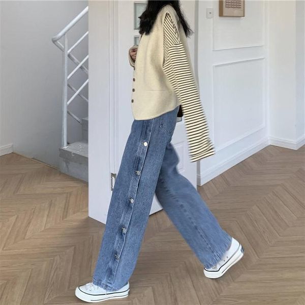 jeans spring autumn korean style design high waist jeans women loose straight tube slimming joker sag wide leg long pants tide, Blue
jeans spring autumn korean style design high waist jeans women loose straight tube slimming joker sag wide leg long pants tide, Blue