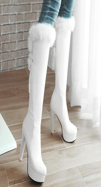 size 32 to 43 with box beautiful bridal wedding shoes winter white fur boots luxury women knee high boots9359472, Black
size 32 to 43 with box beautiful bridal wedding shoes winter white fur boots luxury women knee high boots9359472, Black