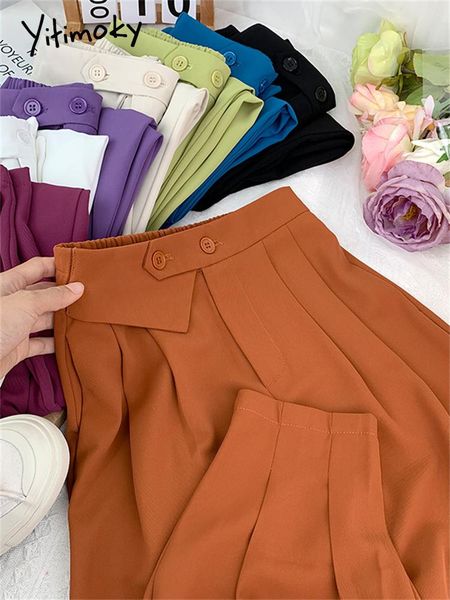 capris yitimoky harem pants women high waist 2022 summer casual korean fashion office ladies suit 2 buttons elegant straight trousers, Black;white
capris yitimoky harem pants women high waist 2022 summer casual korean fashion office ladies suit 2 buttons elegant straight trousers, Black;white