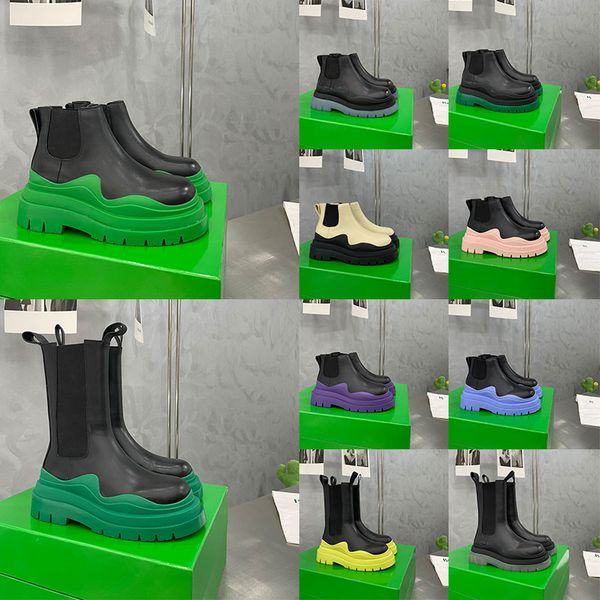 men designer boots tire chelsea leather women half ankle boots mens fashion wave purple clear colored rubber outsole elastic webbing outdoor, Black
men designer boots tire chelsea leather women half ankle boots mens fashion wave purple clear colored rubber outsole elastic webbing outdoor, Black