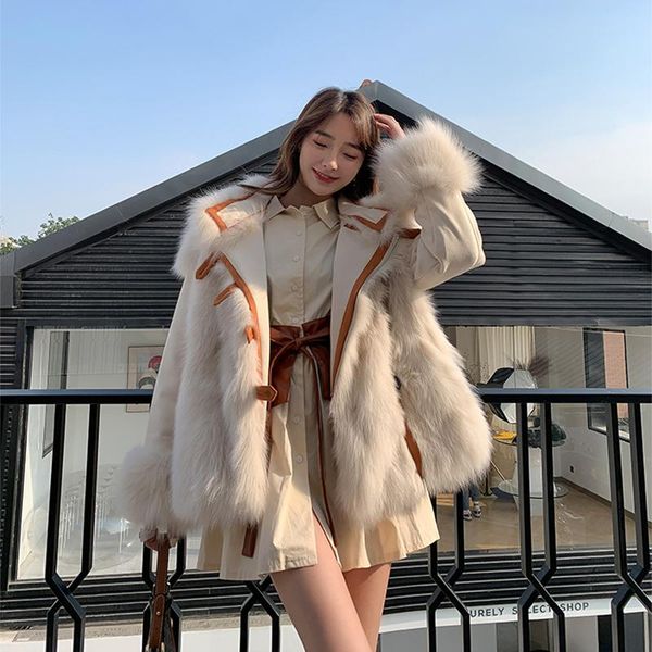 fur fox fur overcoat female 2022 korean medium and long casual loose double sided jacket single breasted thickening real fur coat, Black
fur fox fur overcoat female 2022 korean medium and long casual loose double sided jacket single breasted thickening real fur coat, Black