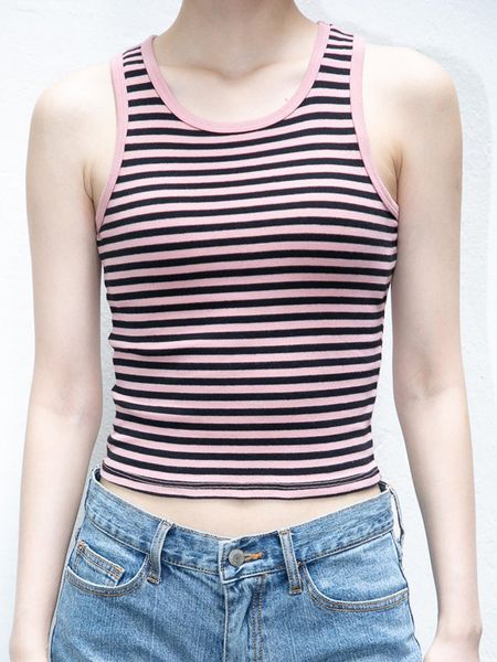 tanks vintage striped knitted crop women 2022 summer casual sleeveless cotton soft tshirt retro chic streetwear y2k tank, Black;white
tanks vintage striped knitted crop women 2022 summer casual sleeveless cotton soft tshirt retro chic streetwear y2k tank, Black;white
