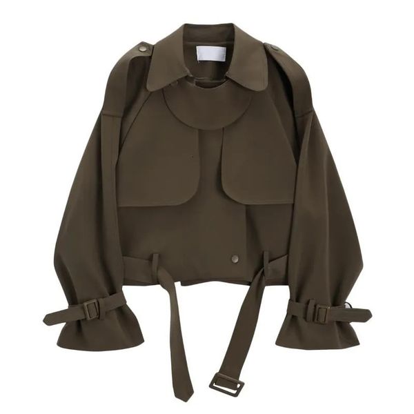 women's trench coat's coats 2023 spring thin short solid color coat female korean longsleeved splicing windbreaker women loose out, Tan;black
women's trench coat's coats 2023 spring thin short solid color coat female korean longsleeved splicing windbreaker women loose out, Tan;black
