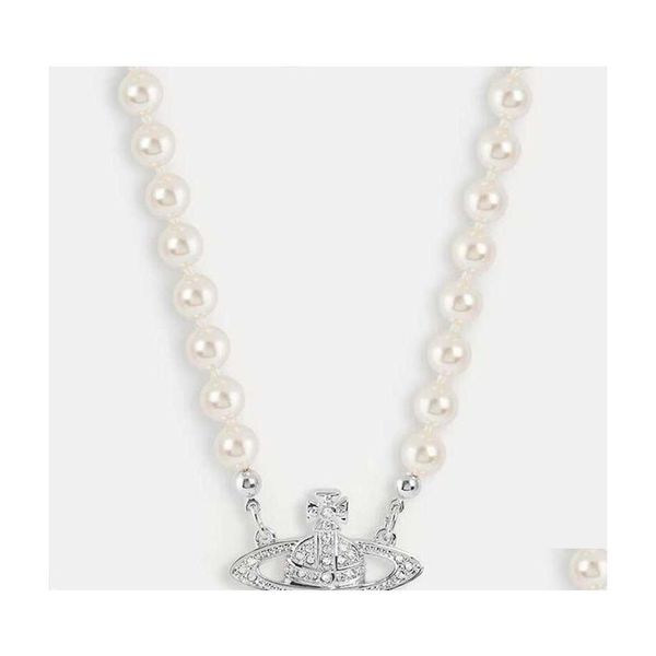 pendant necklaces fashion designer vivian west queen pearl fl diamond necklace classic womens jewelry versatile clavicle lobster c247h, Silver
pendant necklaces fashion designer vivian west queen pearl fl diamond necklace classic womens jewelry versatile clavicle lobster c247h, Silver