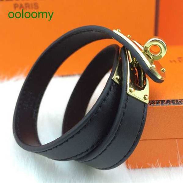 original hemrres designer gold bracelet for women classic fashion double layer genuine leather hletter bracelet same style plain cross patte, Black
original hemrres designer gold bracelet for women classic fashion double layer genuine leather hletter bracelet same style plain cross patte, Black