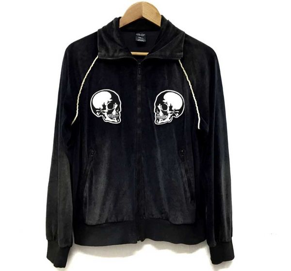 men's jackets nine fla number 04 velour skull embroidery zipper jacket set, Black;brown
men's jackets nine fla number 04 velour skull embroidery zipper jacket set, Black;brown