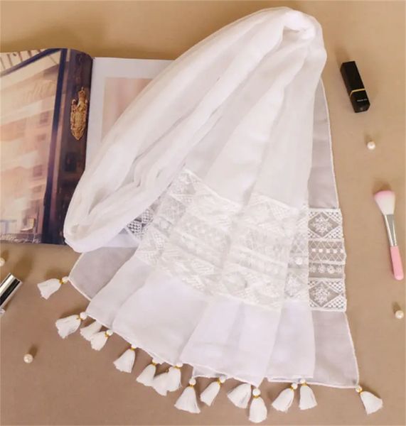 embroidered hollow lace tassel scarf, women's fashionable and elegant casual cold weather scarf, Blue;gray
embroidered hollow lace tassel scarf, women's fashionable and elegant casual cold weather scarf, Blue;gray