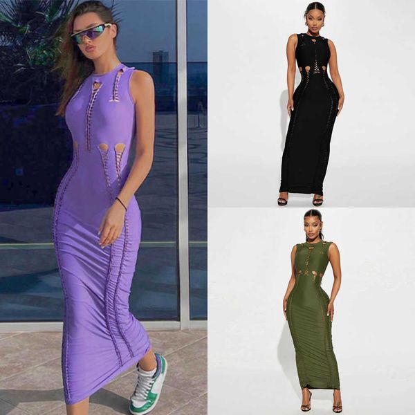 2023 summer dress fashion solid color maxi dress cut out slim fit round neck sleeveless dresses for woman, Black;gray
2023 summer dress fashion solid color maxi dress cut out slim fit round neck sleeveless dresses for woman, Black;gray