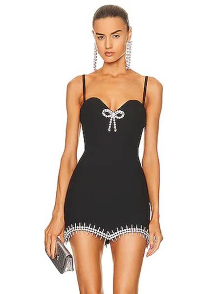 dresses bow diamonds party dress women spaghetti straps backless split bodycon for women elegant celebrity dresses, Black;gray
dresses bow diamonds party dress women spaghetti straps backless split bodycon for women elegant celebrity dresses, Black;gray