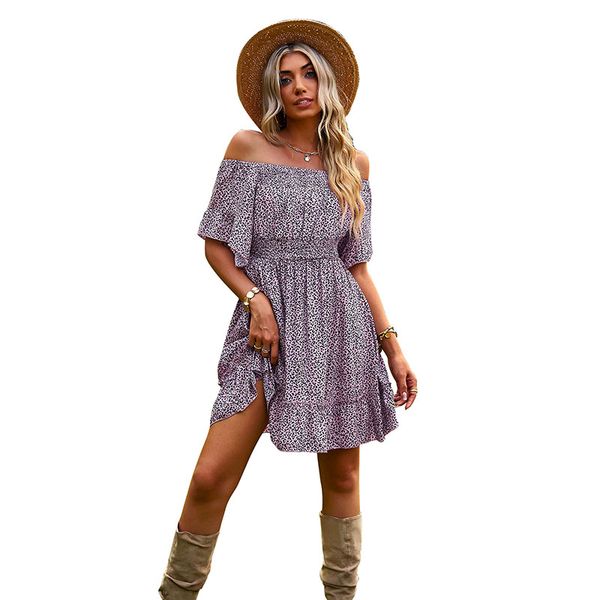 off-shoulder a-line women's casual dresses leopard print short length loose flare half sleeves slim ruched high waist panelled ruffles, Black;gray
off-shoulder a-line women's casual dresses leopard print short length loose flare half sleeves slim ruched high waist panelled ruffles, Black;gray