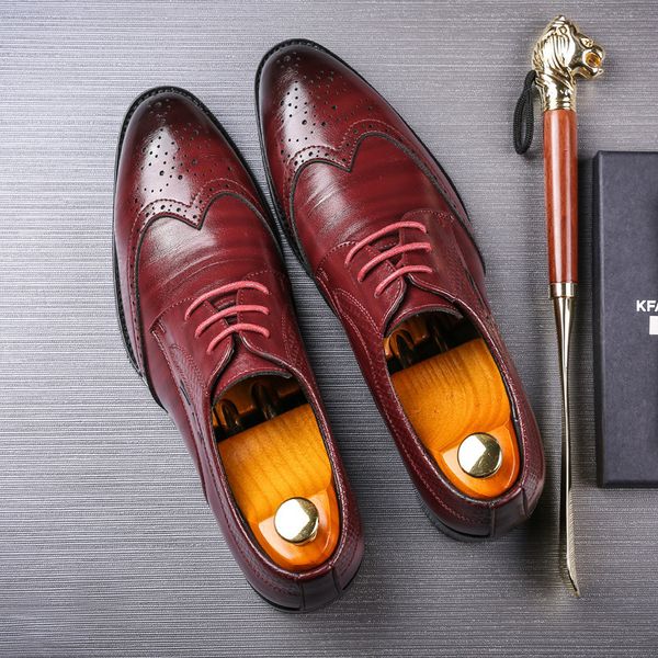 dress shoes big size men's gentleman pointed toe leather casual business brogue wedding 230422, Black
dress shoes big size men's gentleman pointed toe leather casual business brogue wedding 230422, Black