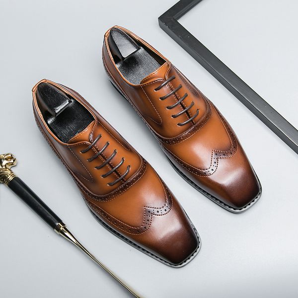 dress shoes oxfords men square toe laceup spring autumn wedding pu leather for with 230422, Black
dress shoes oxfords men square toe laceup spring autumn wedding pu leather for with 230422, Black