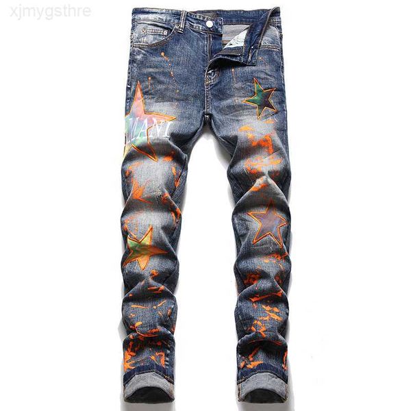 paint printed men's jeans spring casual stretch slim embroidery pants pantalones para hombre vaqueros51ys, Blue
paint printed men's jeans spring casual stretch slim embroidery pants pantalones para hombre vaqueros51ys, Blue
