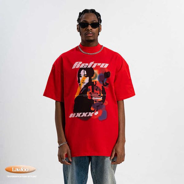 men and women t-shirtslawfoo spring/summer china-chic brand american portrait print half high neck small neckline loose edition couple t-shi, White;black
men and women t-shirtslawfoo spring/summer china-chic brand american portrait print half high neck small neckline loose edition couple t-shi, White;black