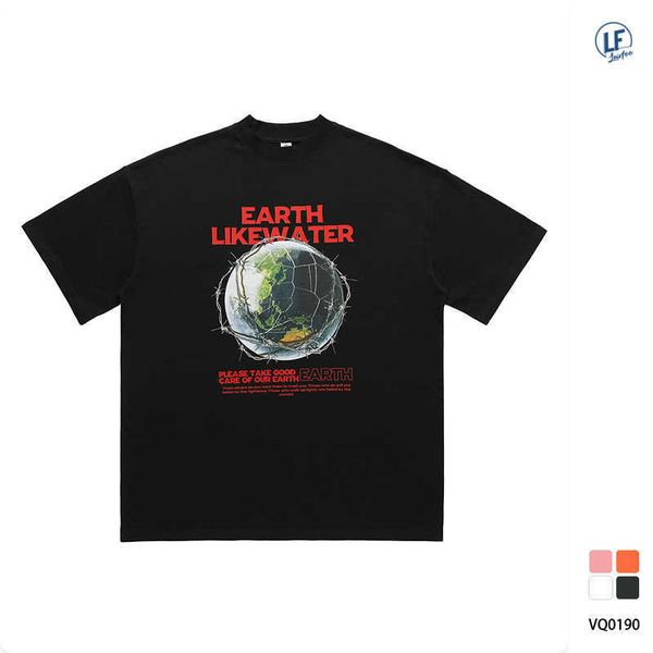 men and women t-shirtslawfoo2022 new china-chic brand men's clothing creativity thorn earth print short sleeve loose t-shirt men, White;black
men and women t-shirtslawfoo2022 new china-chic brand men's clothing creativity thorn earth print short sleeve loose t-shirt men, White;black