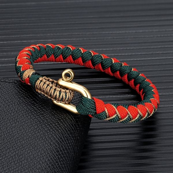 beaded mkendn creative design u shape brass shackle buckle survival bracelet handmade outdoor camping rescue emergency rope 230422, Black
beaded mkendn creative design u shape brass shackle buckle survival bracelet handmade outdoor camping rescue emergency rope 230422, Black