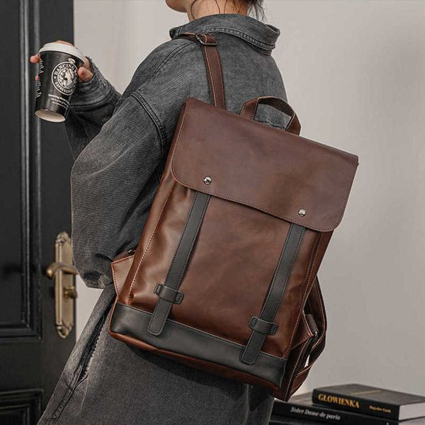 retro men's backpack bag luxury crazy horse leather backpack men school backpack college book bag rucksack men shoulder bags 230411
retro men's backpack bag luxury crazy horse leather backpack men school backpack college book bag rucksack men shoulder bags 230411