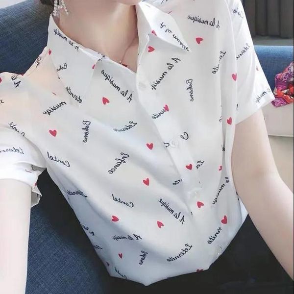 polos summer new little red heart bottoming blouse french letter printing slim polo shirt 5xl women's blusas, White
polos summer new little red heart bottoming blouse french letter printing slim polo shirt 5xl women's blusas, White