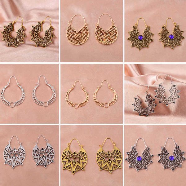 charm vintage ethnic style flower carving drop earring for women antique silver color geometric hollow carve dangle earring jewelry w0422, Golden
charm vintage ethnic style flower carving drop earring for women antique silver color geometric hollow carve dangle earring jewelry w0422, Golden