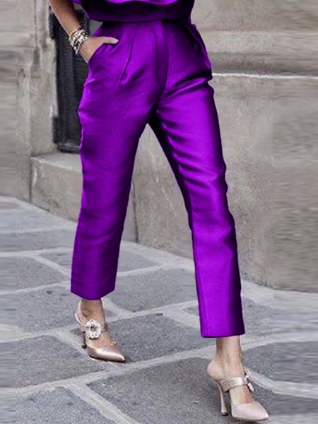 women's pants capris women pants high elastic waist purple summer office lady work casual pencil capris with pockets shiny trousers for, Black;white
women's pants capris women pants high elastic waist purple summer office lady work casual pencil capris with pockets shiny trousers for, Black;white