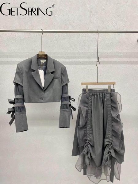 two piece dress getspring women suits skirts and single button short blazer coat high waist loose casual sets spring 2023 230422, White
two piece dress getspring women suits skirts and single button short blazer coat high waist loose casual sets spring 2023 230422, White