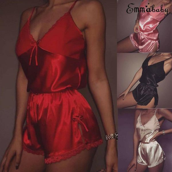 women lingerie set lace crop shorts pajamas set sleepwear satin pijama nightwear pyjama femme night suit1995, Red;black
women lingerie set lace crop shorts pajamas set sleepwear satin pijama nightwear pyjama femme night suit1995, Red;black