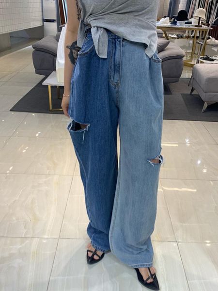 women's jeans hit color jean vintage holes ripped adjustable waist denim pants hiphop streetwear fashion harajuku baggy trousers female, Blue
women's jeans hit color jean vintage holes ripped adjustable waist denim pants hiphop streetwear fashion harajuku baggy trousers female, Blue