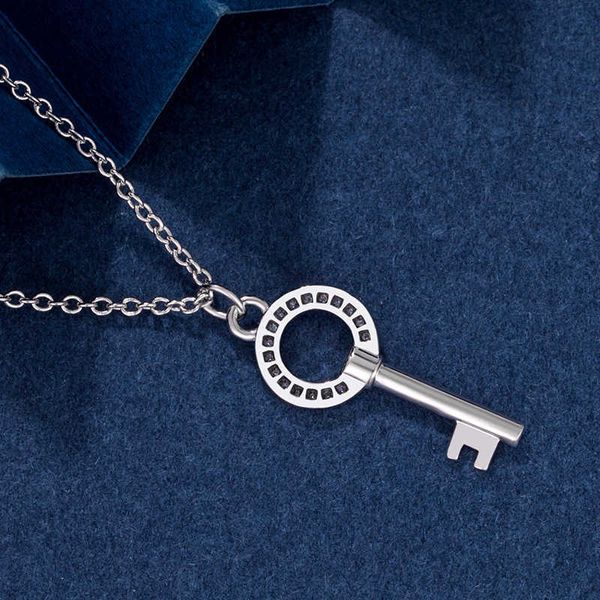 designers925 sterling silver round diamond key necklace female 18k rose gold tiffy light luxury premium simple chain, Black
designers925 sterling silver round diamond key necklace female 18k rose gold tiffy light luxury premium simple chain, Black
