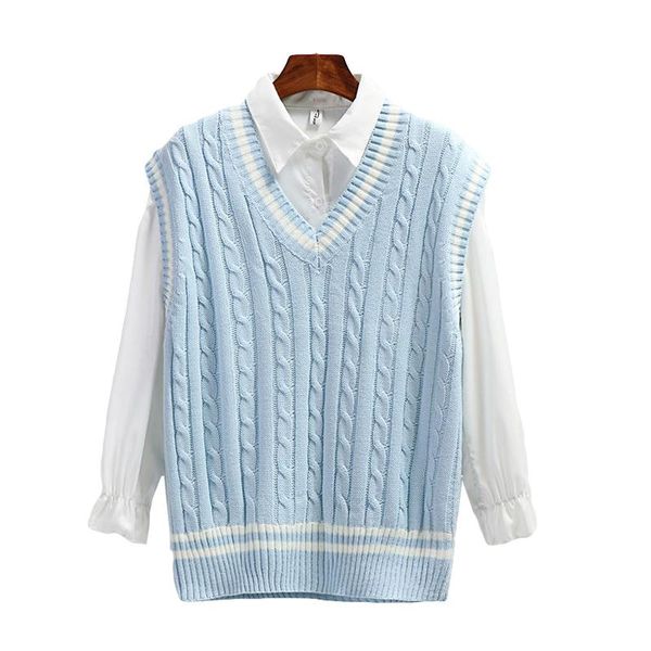 vests japan preppy style sweater vest women 2021 spring autumn korean fashion loose knit pullover female casual vests outerwear, Black;white
vests japan preppy style sweater vest women 2021 spring autumn korean fashion loose knit pullover female casual vests outerwear, Black;white