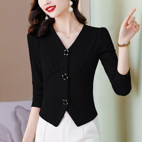 t-shirt elegant vneck solid color spliced allmatch folds blouse women's clothing 2022 autumn new casual pullovers loose commute shirt, White
t-shirt elegant vneck solid color spliced allmatch folds blouse women's clothing 2022 autumn new casual pullovers loose commute shirt, White
