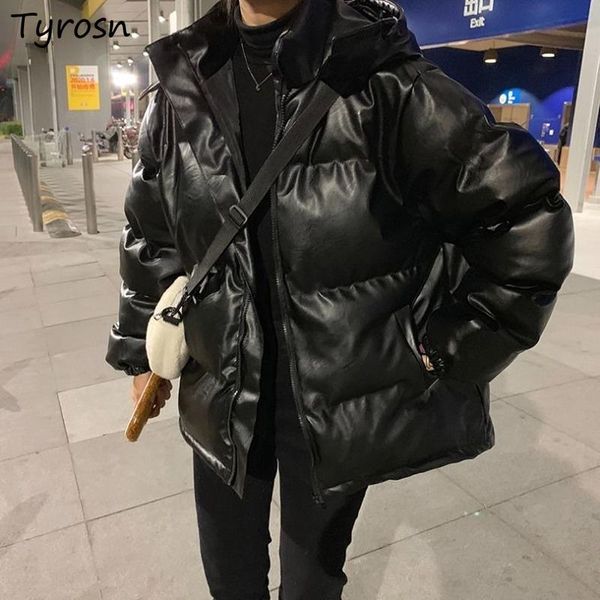 leather hooded parkas women solid black design pu short style parka streetwear harajuku zipper thicker loose winter coats teens stylish
leather hooded parkas women solid black design pu short style parka streetwear harajuku zipper thicker loose winter coats teens stylish