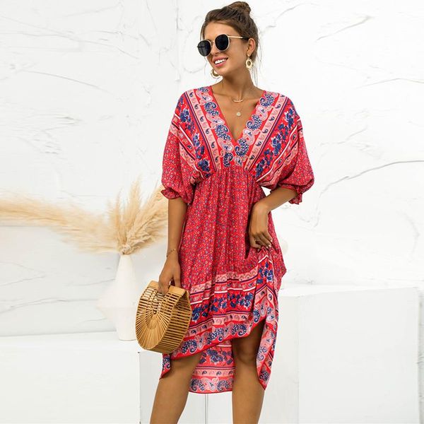 dresses summer floral printed women dress half sleeve vneck backless boho midi beach sundress vintage party dresses female vestido, Black;gray
dresses summer floral printed women dress half sleeve vneck backless boho midi beach sundress vintage party dresses female vestido, Black;gray