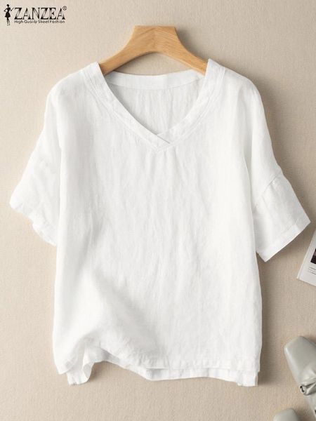 t-shirt zanzea women blouse summer short sleeve vintage solid cotton tees kimono casual loose holiday blusas femininas oversized, White
t-shirt zanzea women blouse summer short sleeve vintage solid cotton tees kimono casual loose holiday blusas femininas oversized, White
