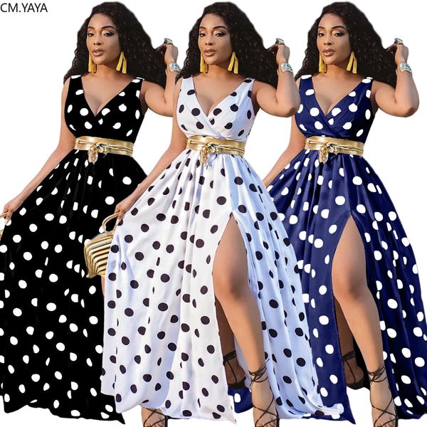 casual dresses cm.yaya club night party beach dot print women sleeveless high waist v-neck high split maxi dress active wear long dress 2304, Black;gray
casual dresses cm.yaya club night party beach dot print women sleeveless high waist v-neck high split maxi dress active wear long dress 2304, Black;gray