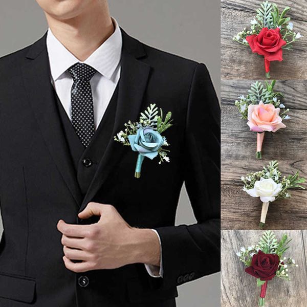 other fashion accessories boutonniere flowers wedding corsage pins groom boutonniere men women simulation silk brooch bridesmaid wedding acc, Silver