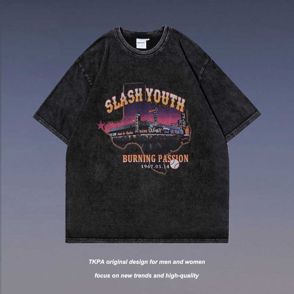 men and women t-shirtstkpa high street wash hip-hop rock loose bottom shirt casual short sleeve t-shirt men's and women's fashion, White;black
men and women t-shirtstkpa high street wash hip-hop rock loose bottom shirt casual short sleeve t-shirt men's and women's fashion, White;black