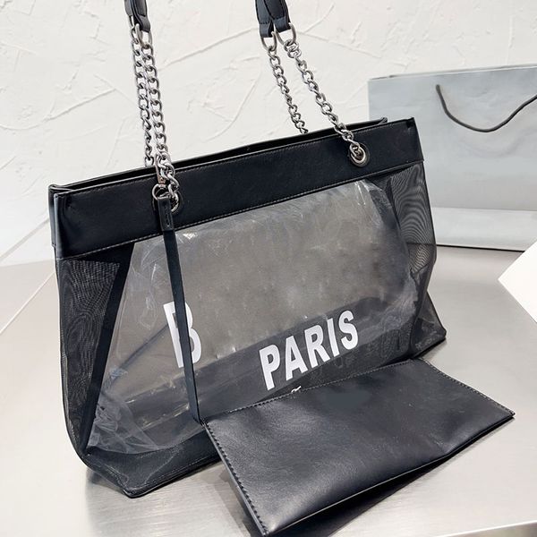 mesh beach totes bag shoulder handbag bags large capacity women shopping pocket hollow out chains shoulder purse patchwork leather fashion c
mesh beach totes bag shoulder handbag bags large capacity women shopping pocket hollow out chains shoulder purse patchwork leather fashion c