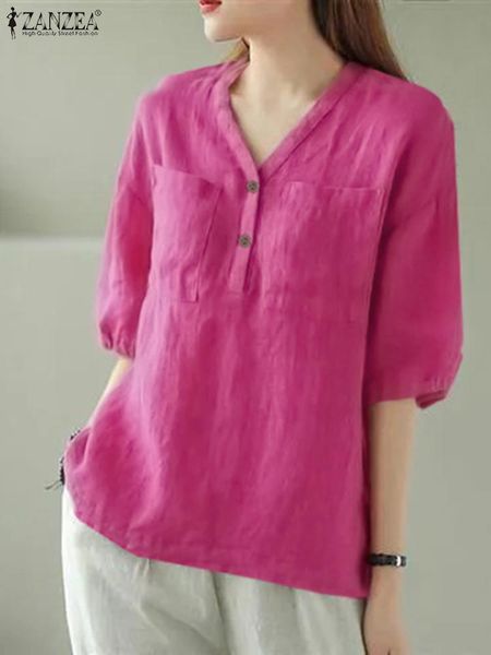 t-shirt zanzea oversize women shirt summer v neck 3/4 sleeve blouse fashion solid loose work tunic female casual blusas chemise, White
t-shirt zanzea oversize women shirt summer v neck 3/4 sleeve blouse fashion solid loose work tunic female casual blusas chemise, White