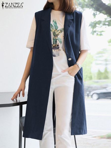 vests zanzea summer sleeve outwear oversize fashion office lady knee vest loose cardigan casual solid lapel neck cotton streetwear, Black;white
vests zanzea summer sleeve outwear oversize fashion office lady knee vest loose cardigan casual solid lapel neck cotton streetwear, Black;white