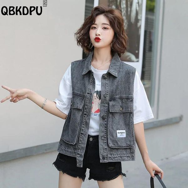 vests casual gray black denim vest women streetwear bleached loose sleeveless jacket big pocket chaleco mujer boyfriend style weste, Black;white
vests casual gray black denim vest women streetwear bleached loose sleeveless jacket big pocket chaleco mujer boyfriend style weste, Black;white