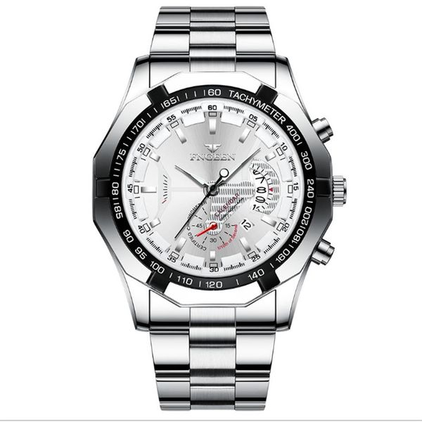 fngeen brand white steel quartz mens watches crystal glass high definition luminous watch date 44mm diameter personality stylish m260o, Slivery;brown
fngeen brand white steel quartz mens watches crystal glass high definition luminous watch date 44mm diameter personality stylish m260o, Slivery;brown
