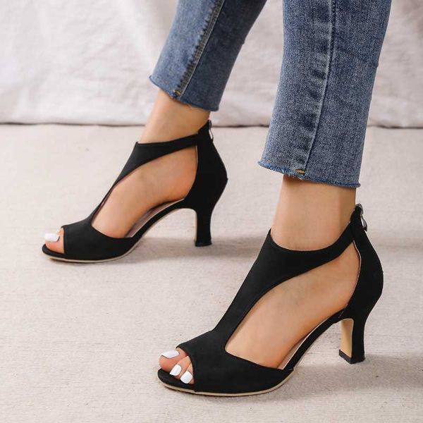 sandals 2023 new simple and fashionable back zipper fishmouth shoes women's summer side stiletto roman sandals 3543 j230422, Black
sandals 2023 new simple and fashionable back zipper fishmouth shoes women's summer side stiletto roman sandals 3543 j230422, Black