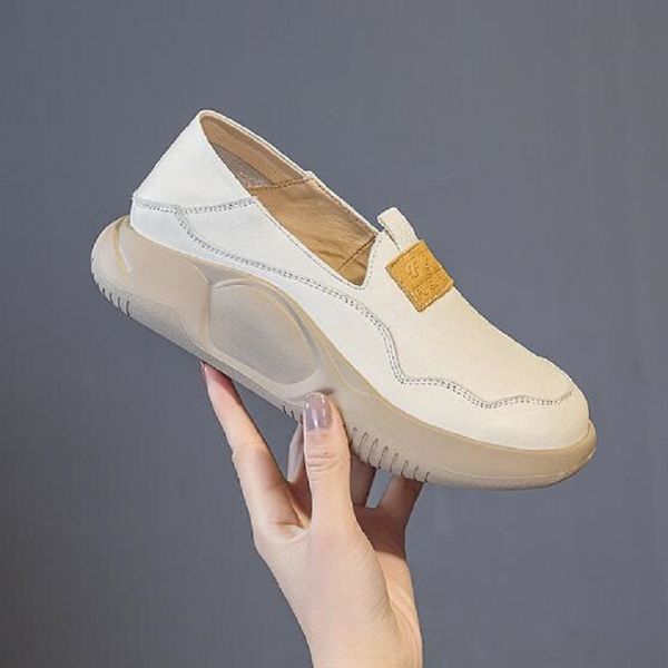 women's genuine leather shoes 2023 spring summer british style platform loafers fashion small white shoes women d2h33, Black
women's genuine leather shoes 2023 spring summer british style platform loafers fashion small white shoes women d2h33, Black