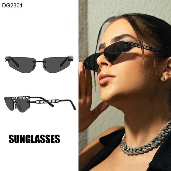 Cool men and women designer high-quality rectangular frameless cat eye metal sunglasses eyeglasses with temple letter connection DG2301 driving street shooting
Cool men and women designer high-quality rectangular frameless cat eye metal sunglasses eyeglasses with temple letter connection DG2301 driving street shooting