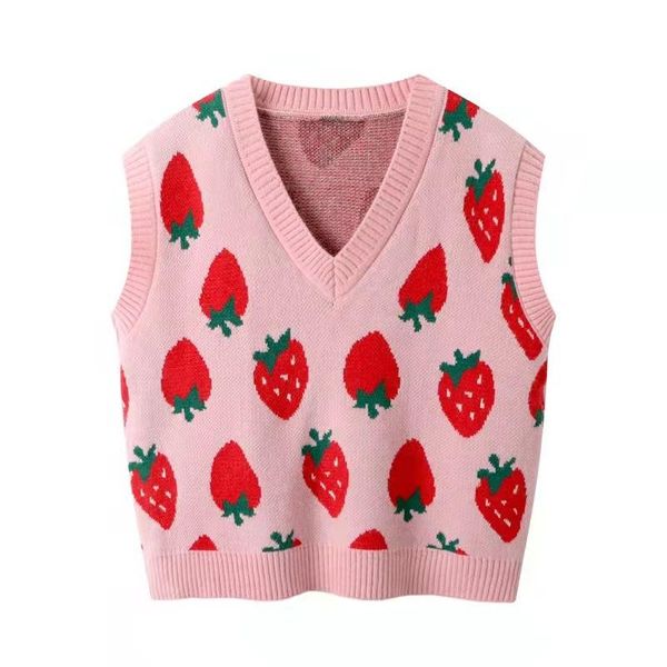 vests 2022 new strawberry knitted vests fall women simple vneck all match sleeveless sweater sweet office lady waistcoats spring, Black;white
vests 2022 new strawberry knitted vests fall women simple vneck all match sleeveless sweater sweet office lady waistcoats spring, Black;white