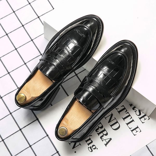 dress shoes business men classic formal leather slipon fashion office wedding flats pointed toe oxford 230422, Black
dress shoes business men classic formal leather slipon fashion office wedding flats pointed toe oxford 230422, Black