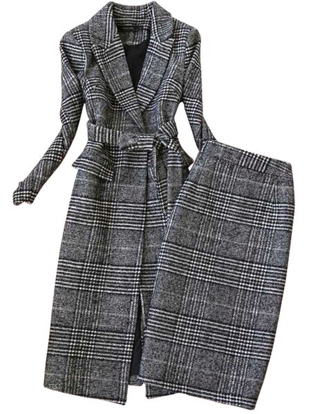 two piece dress winter women's suits skirt set 2023 temperament slim wool long ladies coat jacket twopiece 230422, White
two piece dress winter women's suits skirt set 2023 temperament slim wool long ladies coat jacket twopiece 230422, White