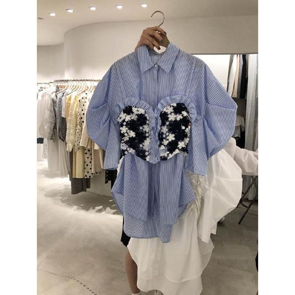 polos 2021 summer new personality buttoned lapel shortsleeved shirt female suspender stitching trend shirts for women, White
polos 2021 summer new personality buttoned lapel shortsleeved shirt female suspender stitching trend shirts for women, White