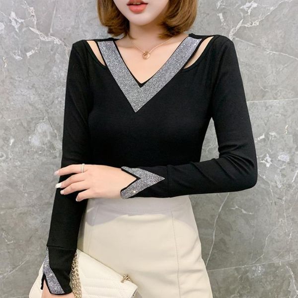 t-shirt #5560 black red hollow out off shoulder t shirt for women v neck long sleeve women t shirt with diamonds cotton tight m3xl, White
t-shirt #5560 black red hollow out off shoulder t shirt for women v neck long sleeve women t shirt with diamonds cotton tight m3xl, White